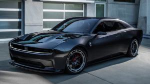 Black Dodge Charger Daytona SRT EV concept.