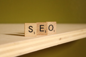 Scrabble tiles spelling out SEO.