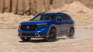 Blue 2023 Honda CR-V.