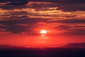 Red and orange sunset.